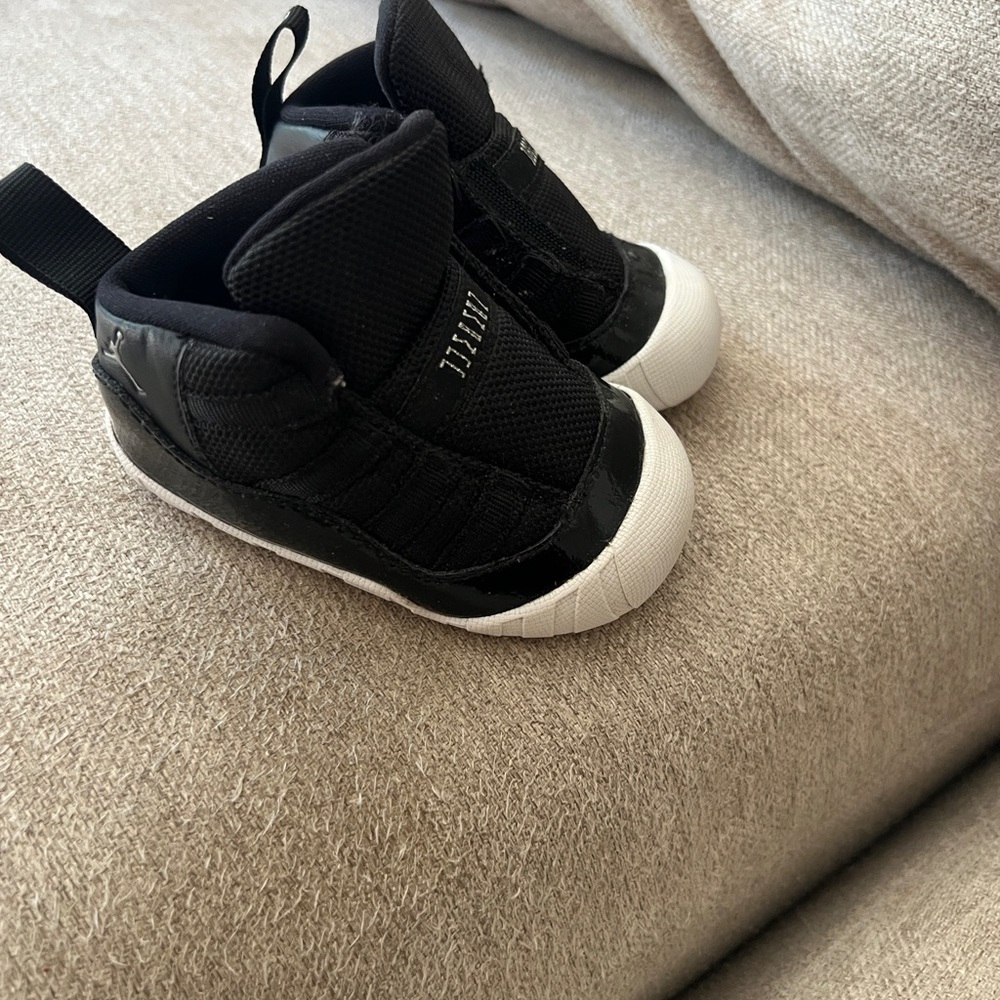 Jordan 11 Black and White crib shoes